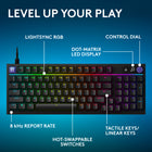 Logitech G316 X 98 Gaming Keyboard - Tactile - Black-Personalize your play: Hot-swappable switches and double shot PBT cross hatch stem keycaps allow you to easily customize the look and feel of your mechanical gaming keyboard, and helps with shine resistance