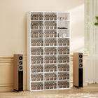 HOMCOM 9-Tier Media Storage Cabinet - 68.9" H - White-Anti-tipping strap keeps the cabinet securely anchored for safety