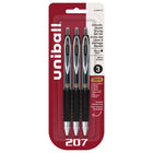 uni-ball 207 Retractable Gel Pens – 0.5 mm – Black – 3 Pack-Gel Pens