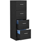 HOMCOM 4-Drawer Letter/A4 Locking Filing Cabinet - Black-2 lockable drawers include 4 keys for secure storage
