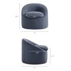 Modway Sadie Slipcovered Linen-Blend Round Accent Chair - Denim-Linen-Blend Fabric Upholstery