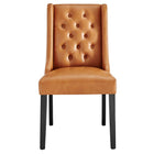 Modway Baronet Button Tufted Vegan Leather Dining Chair - Tan-Elegant Modern Dining Side Chair