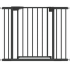 PawHut 30" - 41" Baby Gate with 2 Extension Kit and Auto-Close - Black-Certified pet gate fits 29.9" -40.6" (76-103 cm) openings with 29.9" (76 cm) height, protects babies and pets at home 