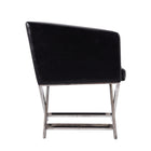 Manhattan Comfort Hollywood 25.6" Contemporary Faux Leather Upholstered Accent Chair - Black and Polished Chrome-Tight Back with High Density Foam Filled Padding