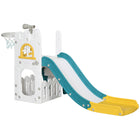 Qaba 5 in 1 Toddler Slide - Indoor Use - Yellow-5-in-1 design offers slide, hoop, telescope, storage basket and climber 