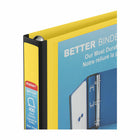Staples Better Binder - 1-1/2" - Yellow-Framed clear window makes these ideal for use as presentation binders