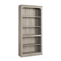 Sauder Arch 5-Shelf Bookcase - Chalked Chestnut-Multi-room storage: this functional 5-shelf bookcase can meet your storage needs in a variety of rooms: living room, office, kitchen, craft, or bathroom