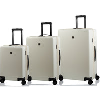Champs Vintage Muse 3-Piece Luggage Set - Ivory/Black-Expansion on all cases