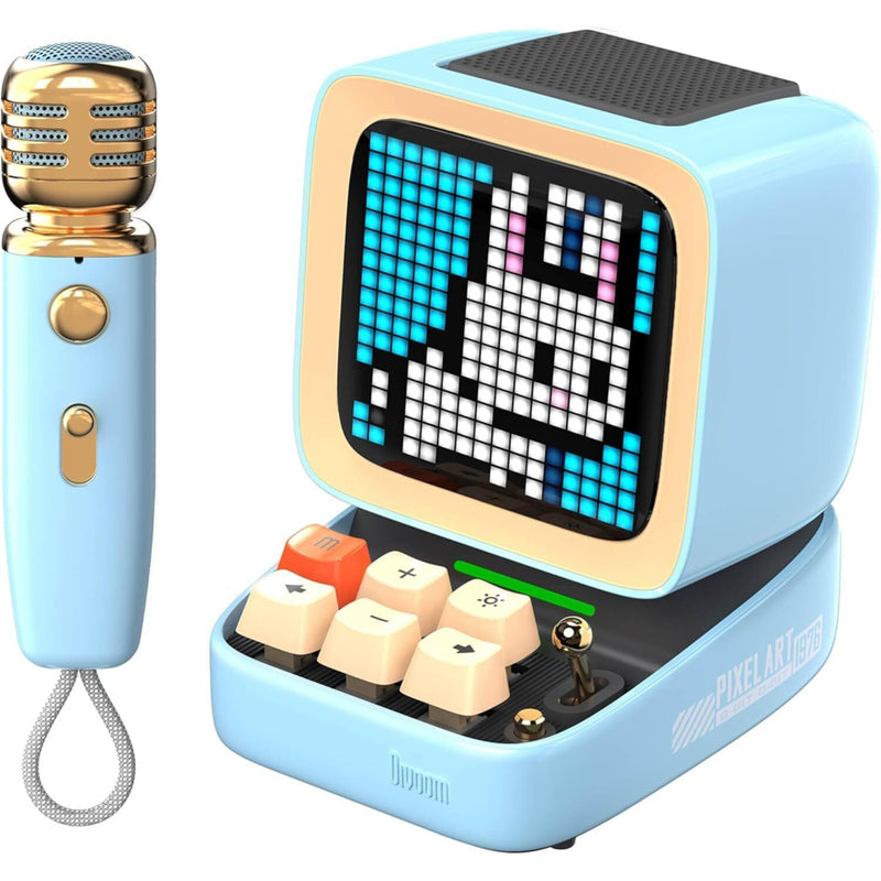 スピーカー・ウーファー Divoom Karaoke Bluetooth Speaker Divoom Ditoo-Mic Mini Karaoke Pixel Art Bluetooth Speaker - Blue