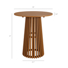 Modway Lane 35" Round Outdoor Teak Wood Bar Table - Natural-35 Inch Slatted Round Tabletop