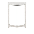 Zuo Barmas Side Table - White/Silver-Dimensions: 19.3" L x 19.3" W x 24.8" H
