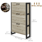 HOMCOM Shoe Cabinet with 3 Flip Drawers - Walnut-The painted MDF surface and melamine-coated particleboard are quality and easy to clean