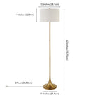 Hudson&Canal Josephine 62" Tall Floor Lamp with Fabric Shade - Brass/White-Includes a 8 ft. cord with rotary socket switch