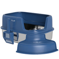 PawHut Stainless Steel High Sided Cat Litter Box with Scoop-Made of stainless steel, resisting rust, scratches, and odors 