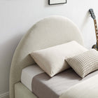 Modway Resort Upholstered Fabric Arched Round Twin Platform Bed - Heathered Weave Ivory-Woven Heathered Fabric Upholstery