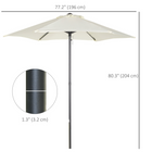 Outsunny Patio Umbrella with 6 Ribs - 6.6' - Cream White-Aluminium frame to keep parasol upright, connected to the canopy with six ribs