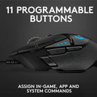 Logitech G502 Hero High Performance Gaming Mouse-Primary buttons with mechanical switches rated to 50 million clicks, braided cable with hook and loop cable tie, rubberized side grips, magnetic weight-cavity door, and more