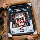 Frameworth Carolina Hurricanes 2026 Stanley Cup Champions: Seth Jarvis Ice Design PhotoGlass Framed Photo - 18" W x 22" H-Product-type accurate build: PhotoGlass construction fuses the image to the glass itself and the glass surface wipes clean with a soft dry cloth