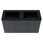 Modway Bryn 48" Wall-Mount Double Sink Bathroom Vanity - Grey/Black-Soft-Close Doors