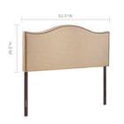 Modway Curl Nailhead Upholstered Queen Headboard - Cafe-Fashionable curve design