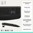 Logitech Signature Comfort Plus Combo MK880 Wireless Keyboard and Mouse Combo - Black-Enhanced comfort for your palm: The right-handed mouse adapted for most hand sizes is sculpted with an innovative built-in palm cushion and comfy side grips, for everyday comfort and fit