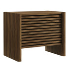 Modway Emric Wave Nightstand - Walnut-Wave-Pattern Slatted Doors
