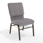 Flash Furniture HERCULES Series 18.5"W Church Chair with Book Rack - Gold Vein Frame - Grey Fabric-Set of 4 Multipurpose Church Chairs