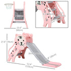 Qaba 3 in 1 Toddler Slide for Indoor with Basketball Hoop, Climber - Pink-Crafted from safe PE material with an anti-slip texture for enhanced safety and stability 