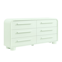 Modway Bellamy Curved 6-Drawer Dresser - Sage-Modern Curved 6 Drawer Dresser