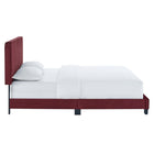 Modway Celine Channel Tufted Performance Velvet Twin Platform Bed - Maroon-Performance Velvet Upholstery