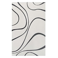 Modway Therese Abstract Swirl Area Rug - 5 ft W x 8 ft L - Ivory/Charcoal-Abstract Swirl Area Rug