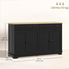 HOMCOM 55.1" L Sideboard Buffet Cabinet with Storage - Black-Robust material is easy to clean with a damp cloth