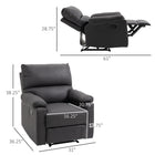 HOMCOM Manual Reclining Sofa with Footrest for Living Room - Dark Grey-Thickly padded cushioning and linen-feel fabric offer you full support and comfort   