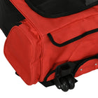 PawHut 2-in-1 Pet Luggage Box Backpack Carrier for Cats/Dogs with Handle & Rolling Wheel - Red-Color: Red