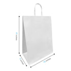 Reliabag Paper Bags - Twist Handles - 13" W x 7" D x 17" H - White - 250 Pack-Re-enforced Twisted Twine Handles
