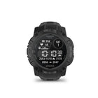Garmin Instinct 3 Tactical Edition Solar Smartwatch - 50 mm - Black with Black Band-MISSION-READY - Dedicated tactical features include a jumpmaster activity, waypoint projection, dualposition GPS format, preloaded tactical activity, stealth mode, kill switch, rucking activity, and an integrated ballistics solver from Applied Ballistics with a one-time fee.