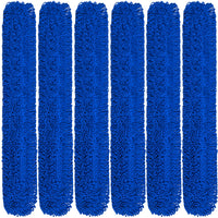 Gritt Commercial Microfiber Looped Dust Mop Pad Head - 60" x 5" - Blue - 6 Pack-Microfiber mop head ensures efficient cleaning