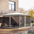 Outsunny Replacement Mosquito Netting for Gazebo 10' L x 12' W - White-It is made of high-quality nylon. The smooth zippers are great for long-lasting use   