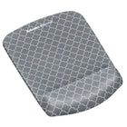 Fellowes PlushTouch Mouse Pad/Wrist Rest, Grey Trellis (9549702)-Non-skid backing keeps mouse pad