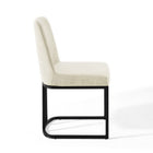 Modway Amplify Sled Base Upholstered Fabric Dining Side Chair - Black/Beige-8