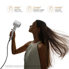 Mova Turbo Hair Dryer - White-Speedy Motor and Robust Power: Featuring a powerful 110,000RPM motor and a streamlined airflow design, Turbo high-speedy hair dyer is engineered to reduce resistance and produce a robust airflow.