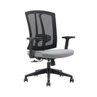 Brassex Milos Office Chair - Grey/Black-Ergonomic design features high-density foam seating and adjustable armrests to support your body, even throughout your longest days