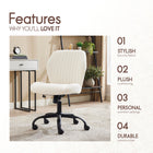 Elle Decor Kylian Fabric Task Chair - Cream-Plush, foam-filled seat cushion and supportive backrest provide all-day comfort