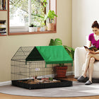 PawHut Metal Small Animal Cage with Water-Resistant Cover - Black-The cover included with the animal cage is made with water-resistant Oxford cloth 