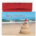 JAM Paper Christmas Cards Set - Beach Snowman - 18 Pack-Color: Beach Snowman