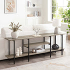 Manhattan Comfort Celine 70.86" Modern Console Table - Rustic Grey-Recommended for up to a 60" TV