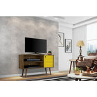 Manhattan Comfort Liberty 42.52" TV Stand, Rustic Brown/Yellow (212BMC94)-Upon Assembly, Measures: 42.52 in. Length, 25.8 in. Height, 14.17 in Depth.
