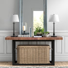 Hudson&Canal Wilmer 28" Tall Table Lamp with Fabric Shade - Blackened Bronze/White-Paired with a white drum fabric shade