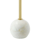 Modway Aliza Round White Marble Side Table - White Brass-7