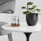 Modway Lippa 20" Round Wood Side Table - Black White-Non-Marking Felt Pad